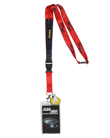 Star Trek ID Lanyard Badge Holder with Card and 2" Delta Symbol Rubber Pendant