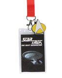 Star Trek ID Lanyard Badge Holder with Card and 2" Delta Symbol Rubber Pendant