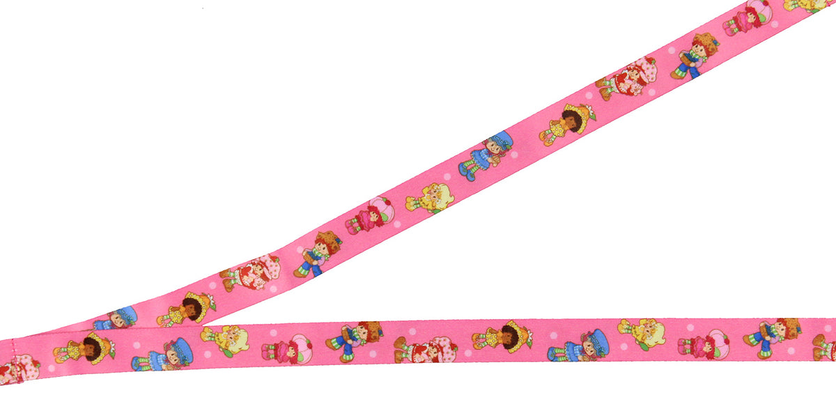 Strawberry Shortcake Lanyard Badge Holder With 2" Strawberry Pendant