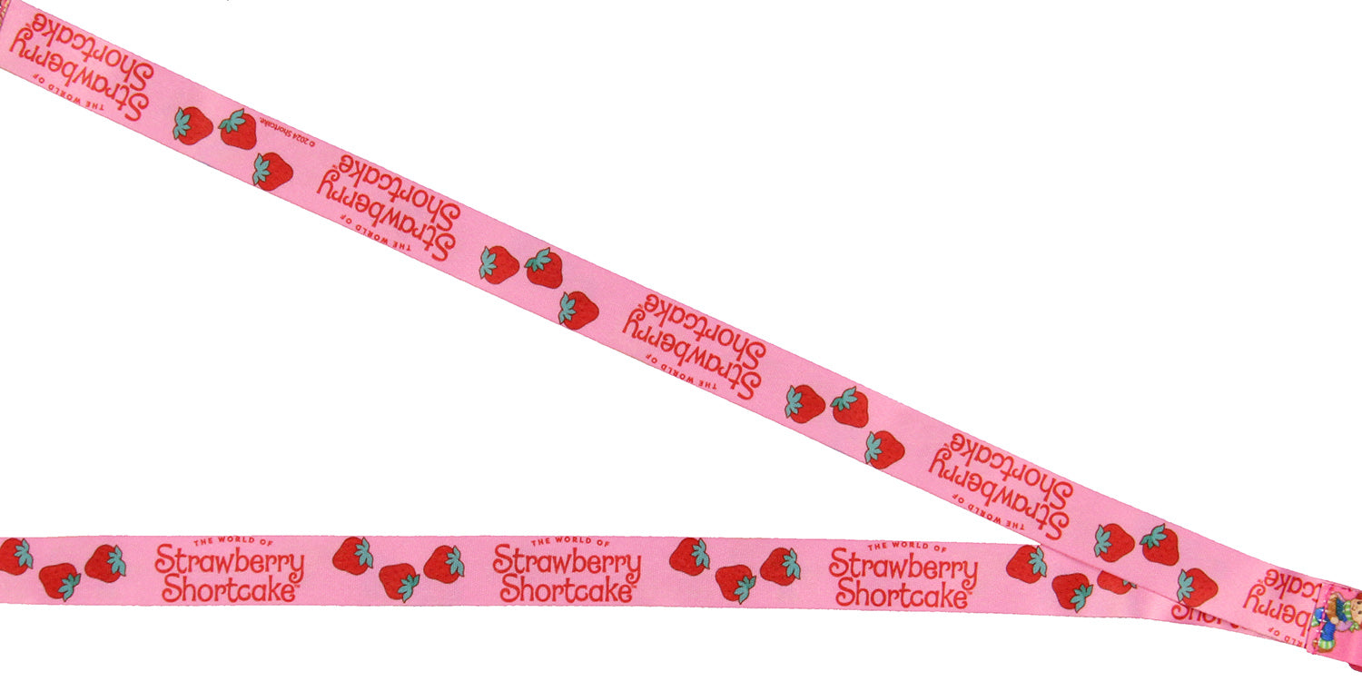 Strawberry Shortcake Lanyard Badge Holder With 2" Strawberry Pendant