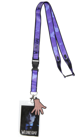 Wednesday TV Series ID Lanyard Badge Holder Wednesday Addams Thing Rubber Charm