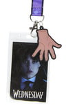 Wednesday TV Series ID Lanyard Badge Holder Wednesday Addams Thing Rubber Charm