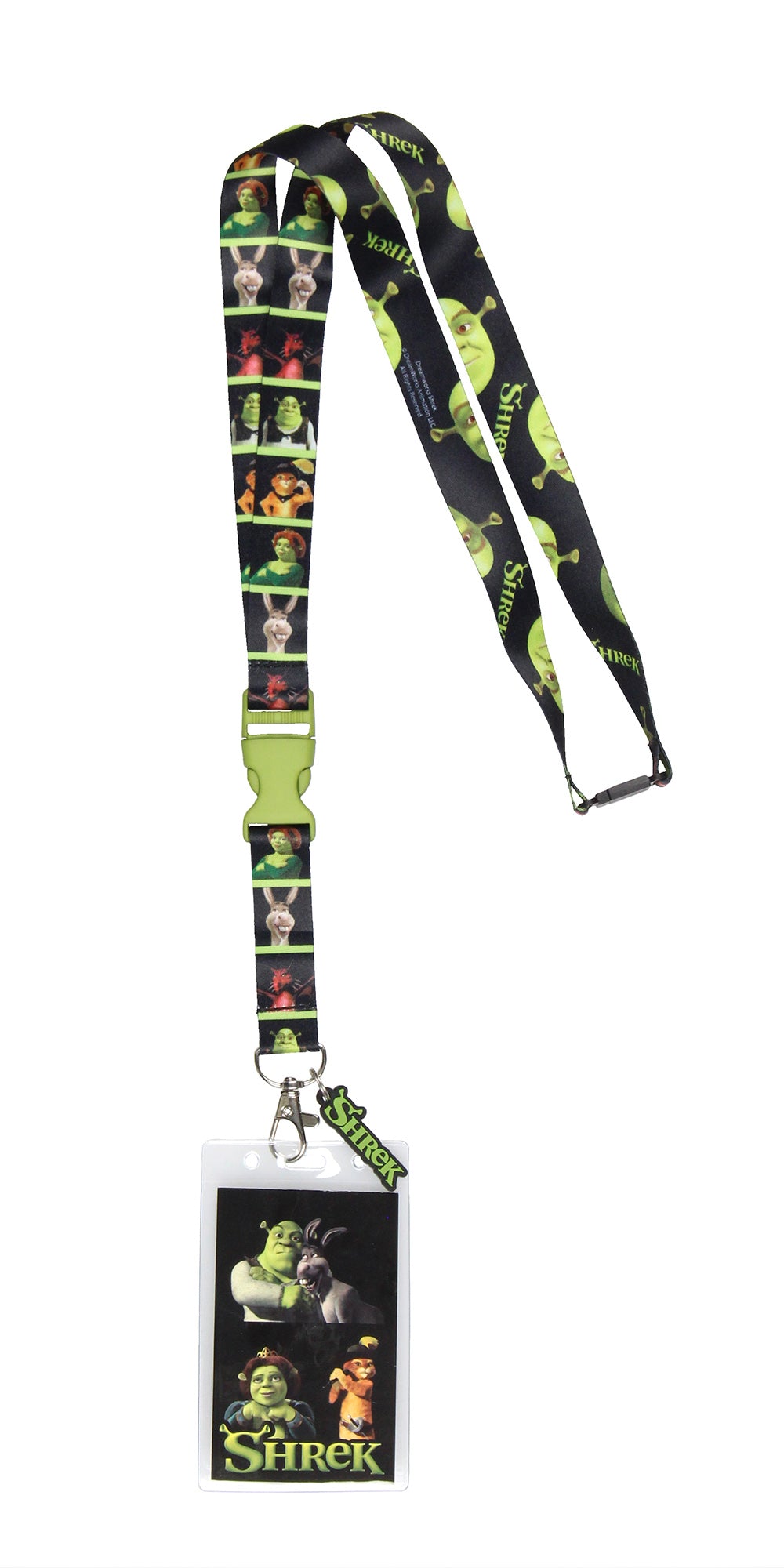 Shrek Ogre and Friends ID Reversible Lanyard Badge Holder w Shrek Charm