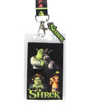 Shrek Ogre and Friends ID Reversible Lanyard Badge Holder w Shrek Rubber Charm