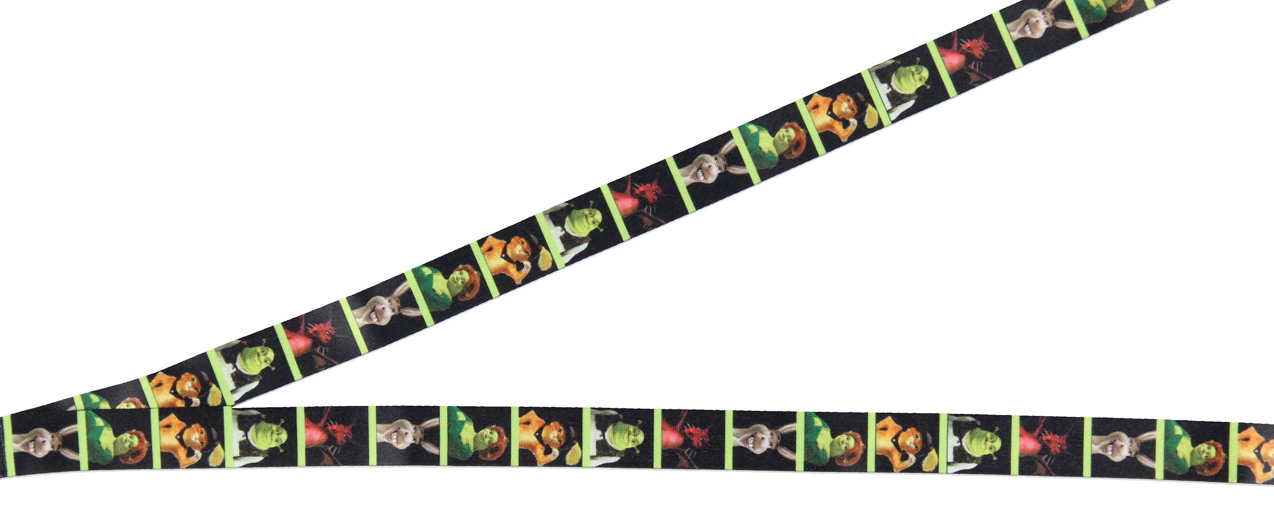 Shrek Ogre and Friends ID Reversible Lanyard Badge Holder w Shrek Rubber Charm