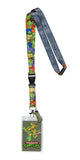 TMNT City Sewer ID Badge Holder Lanyard with 1.5" Rubber Logo Charm