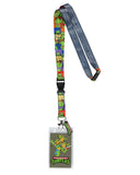 TMNT City Sewer ID Badge Holder Lanyard with 1.5" Rubber Logo Charm