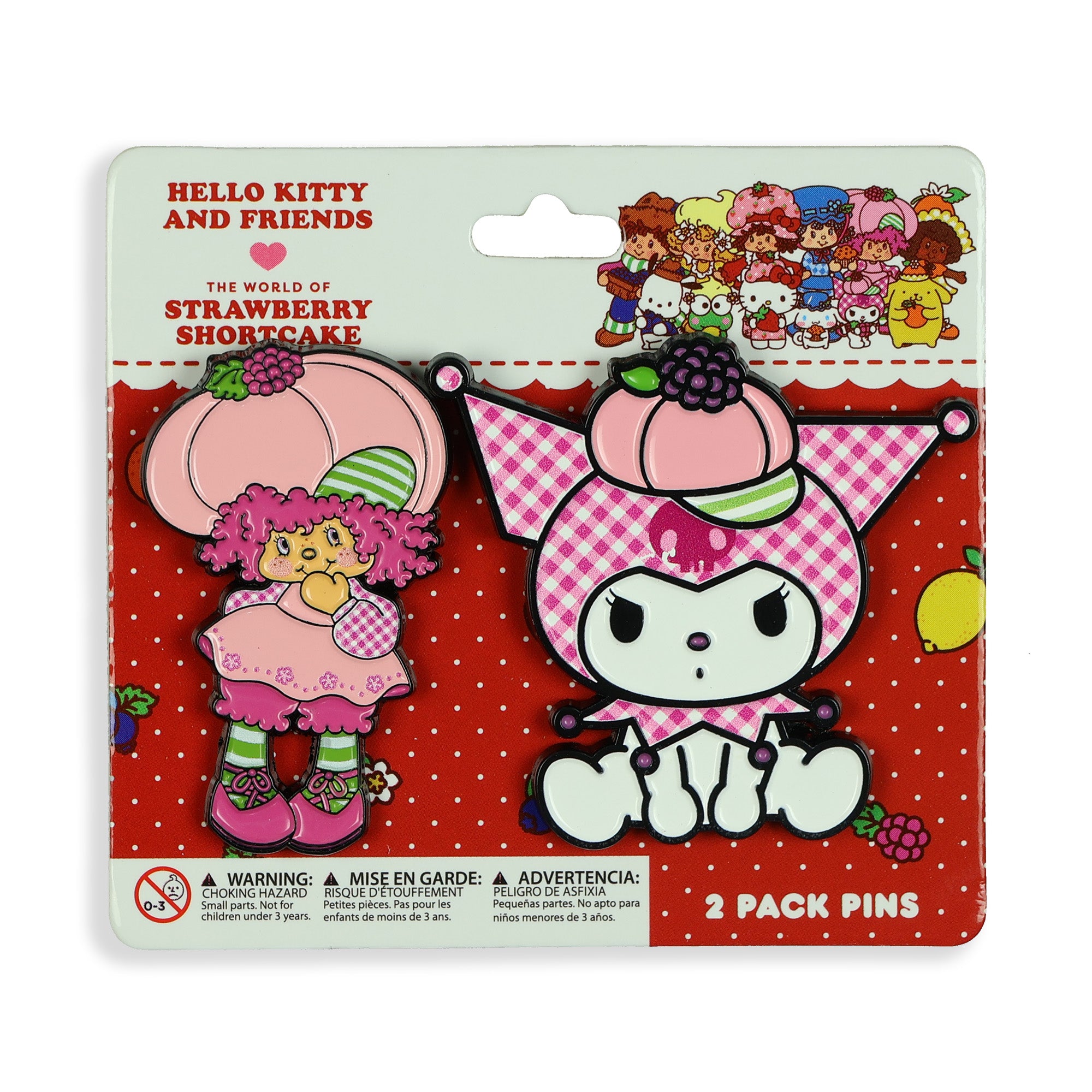 Hello Kitty X Kuromi Enamel Lapel Pin 2-Pack Set