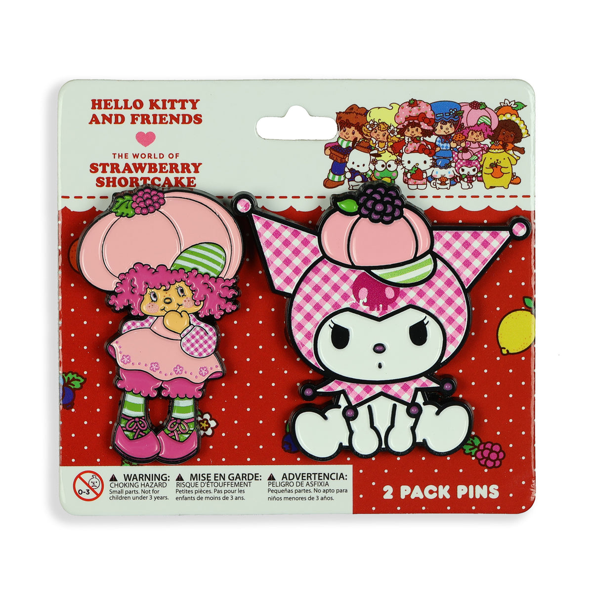 Hello Kitty X Kuromi Enamel Lapel Pin 2-Pack Set