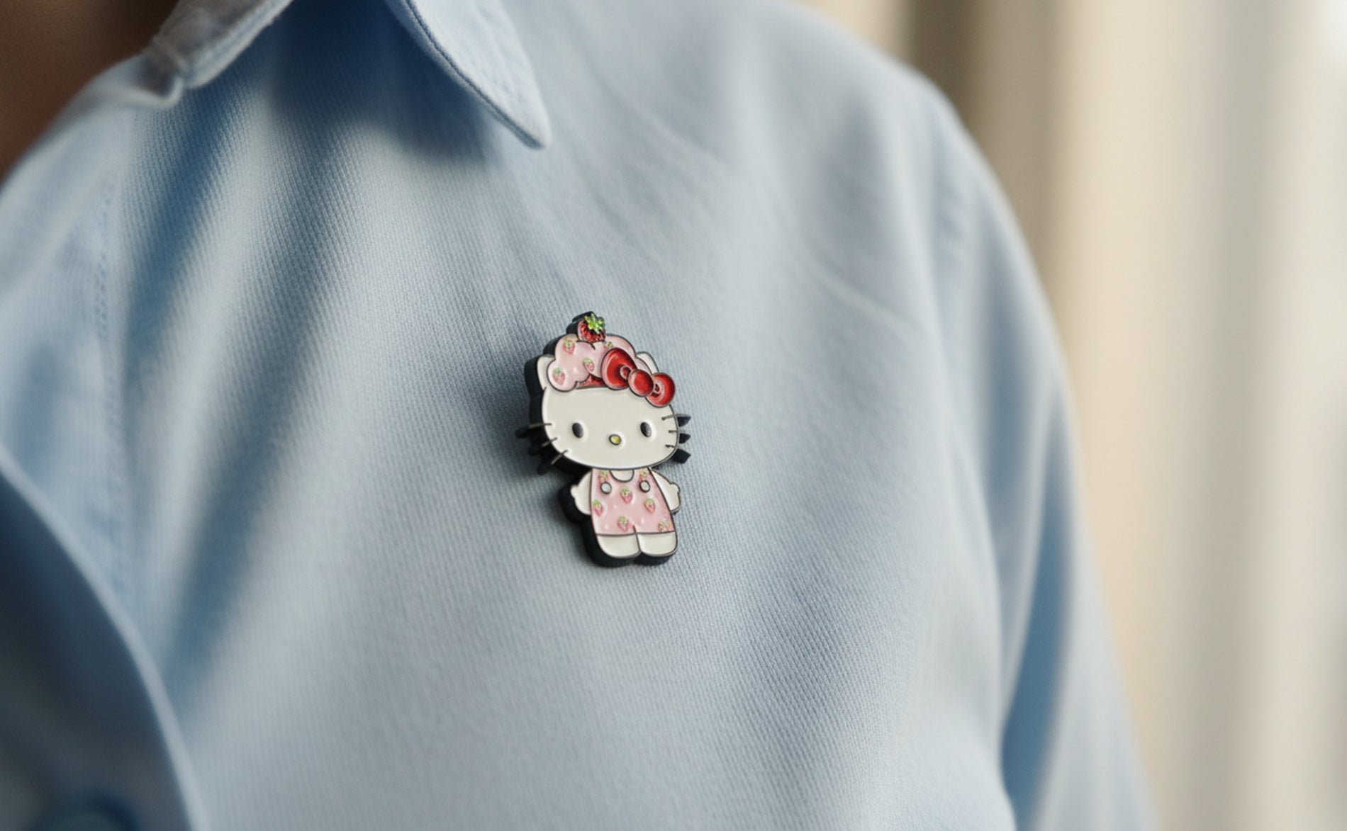 Hello Kitty X Strawberry Shortcake Enamel Lapel Pin 2-Pack Set Shortcake Pin