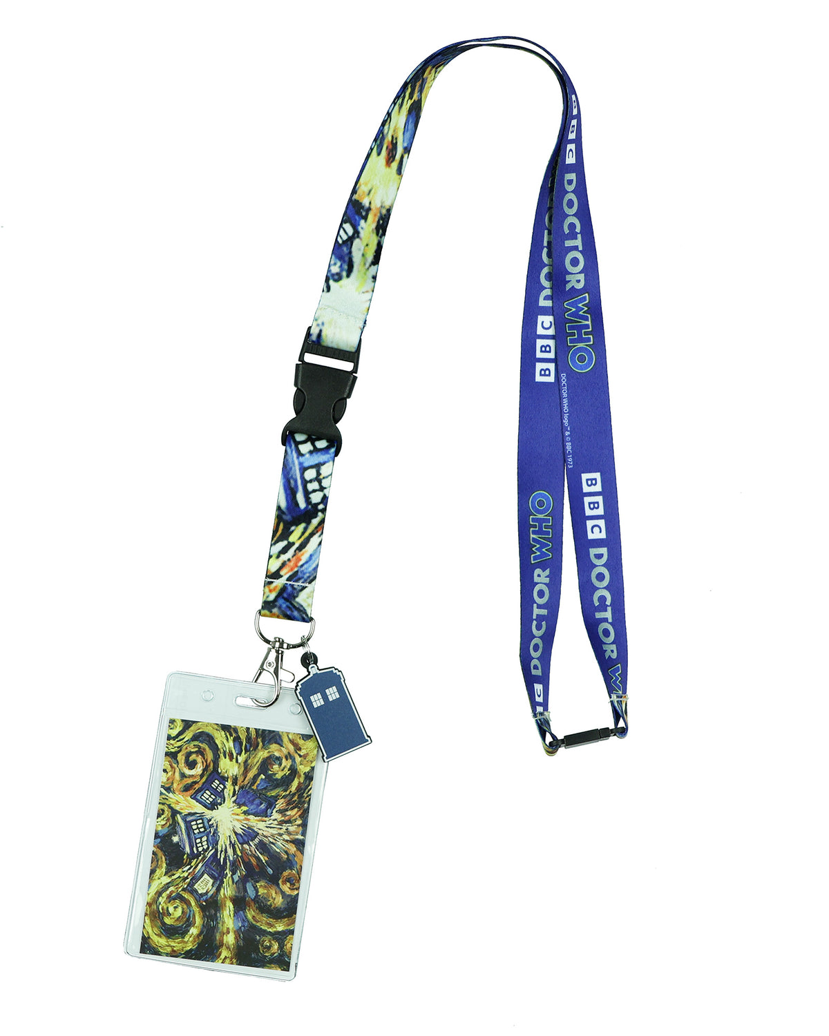 Doctor Who Breakaway Lanyard Exploding TARDIS Badge ID Holder 1.5" TARDIS Charm