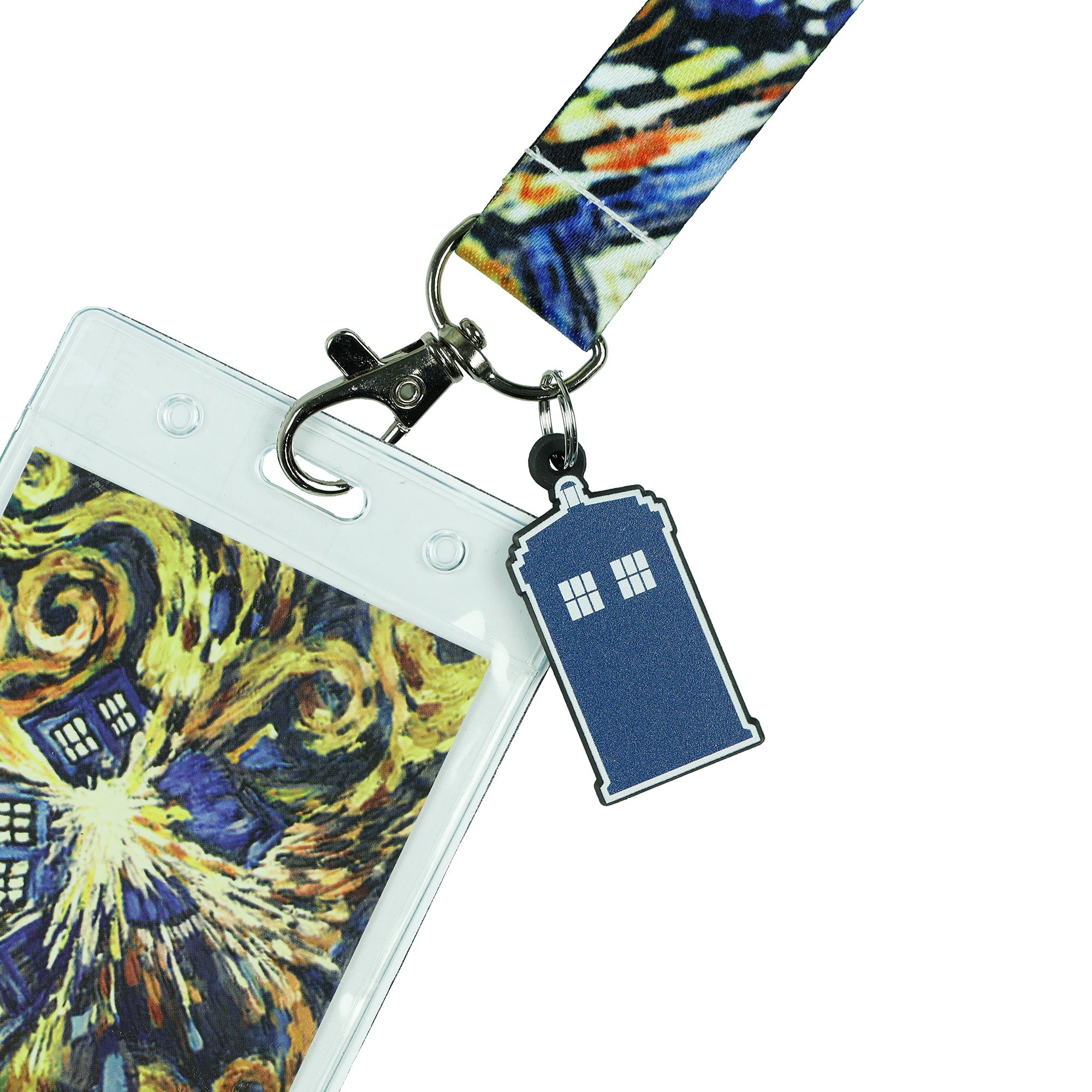 Doctor Who Breakaway Lanyard Exploding TARDIS Badge ID Holder 1.5" TARDIS Charm