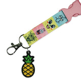 SpongeBob SquarePants Lanyard With Badge ID Holder and 2" Pineapple Rubber Charm