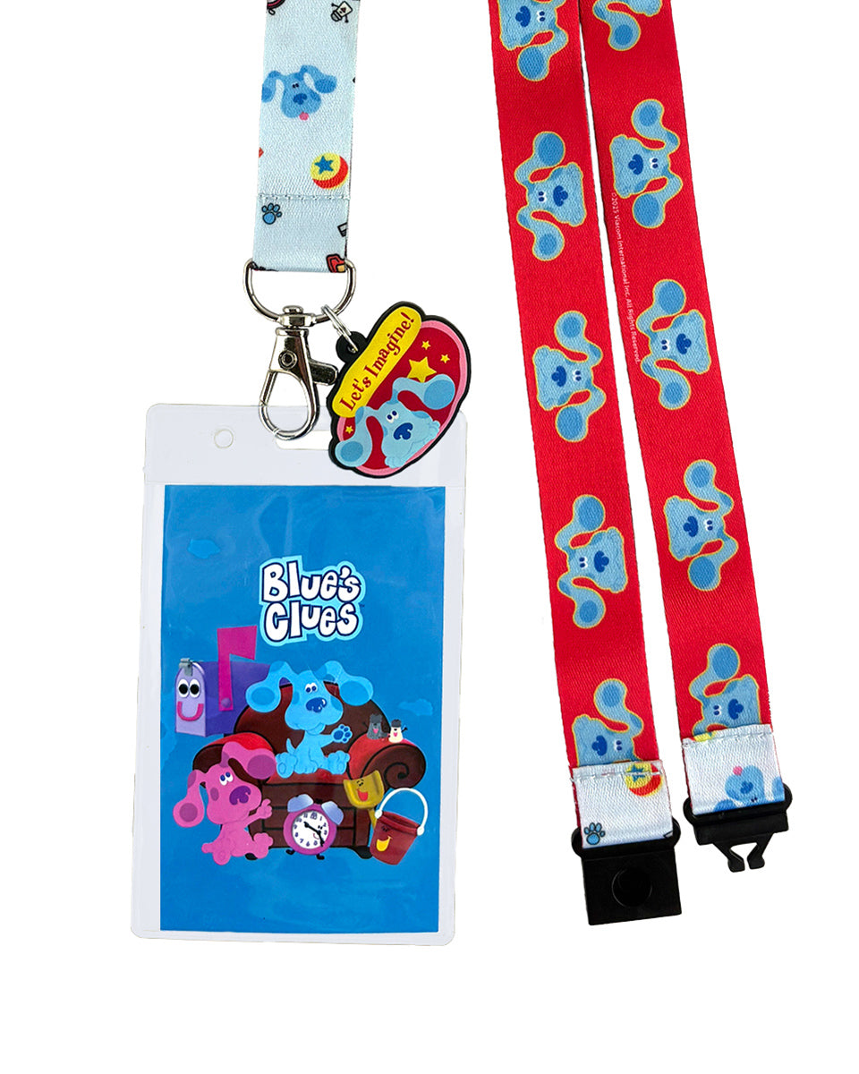 Blue's Clues Lanyard Let's Imagine Design Breakaway ID Badge Holder Keychain