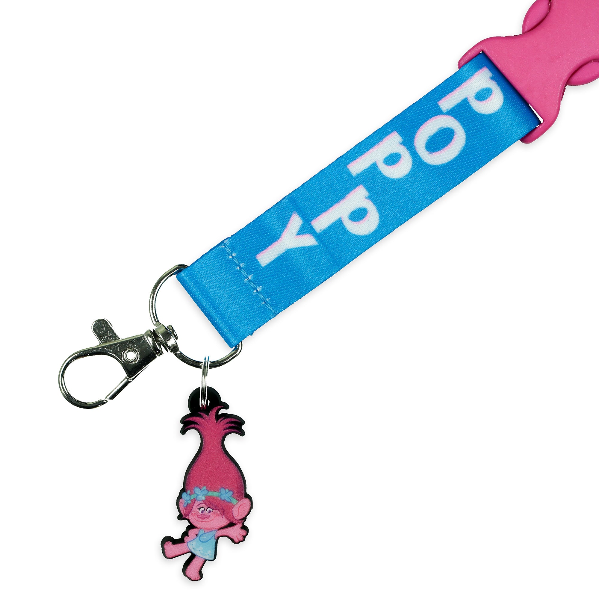 Trolls Lanyard Poppy Hugs Breakaway Badge ID Holder With 1 1/2" Charm