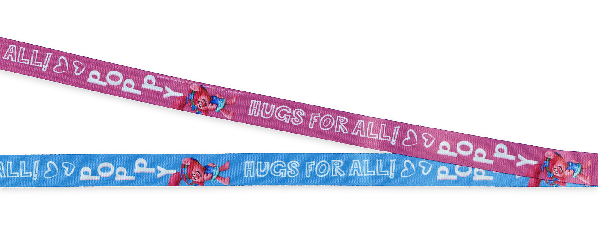 Trolls Lanyard Poppy Hugs Breakaway Badge ID Holder With 1 1/2" Charm