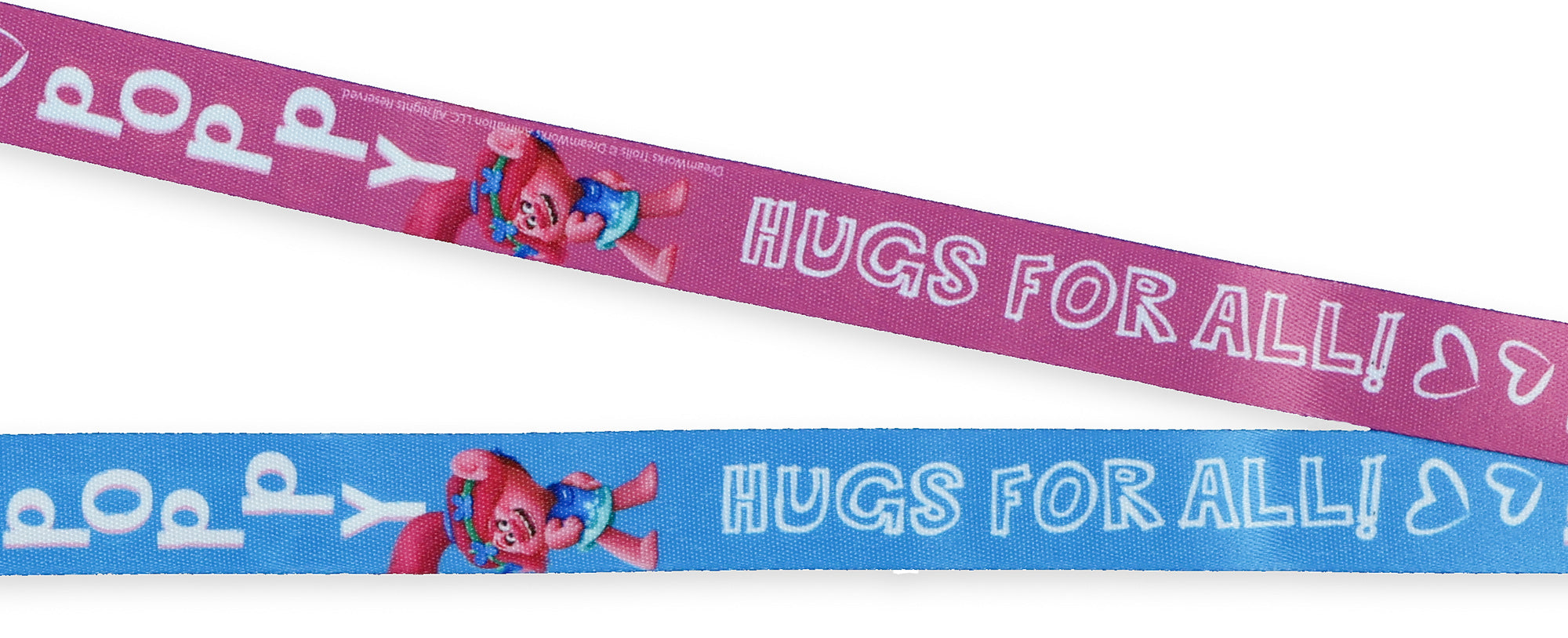 Trolls Lanyard Poppy Hugs Breakaway Badge ID Holder With 1 1/2" Charm
