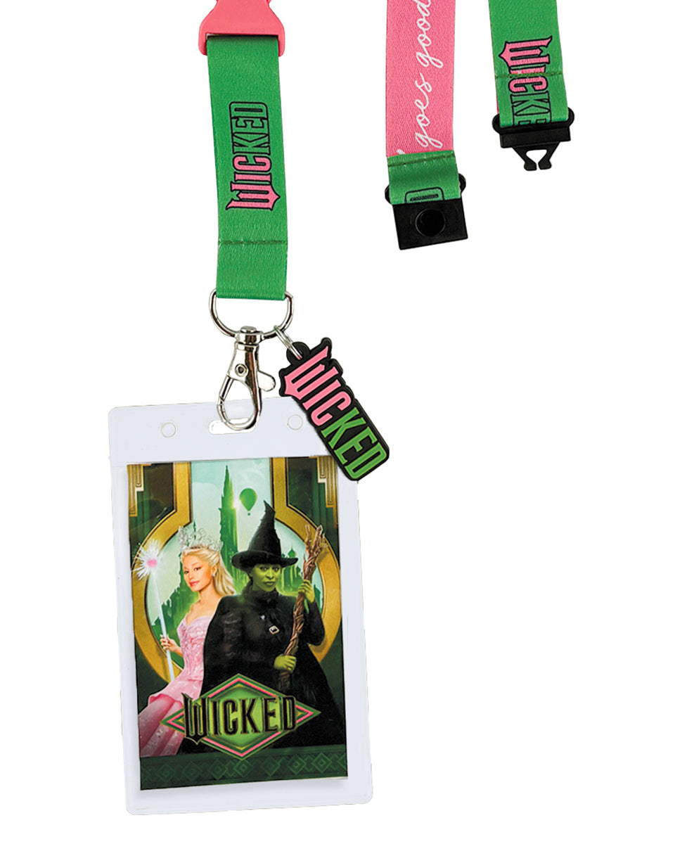 Wicked Brakeaway Lanyard Elphaba Glinda Badge ID Holder With 1 1/2" Charm