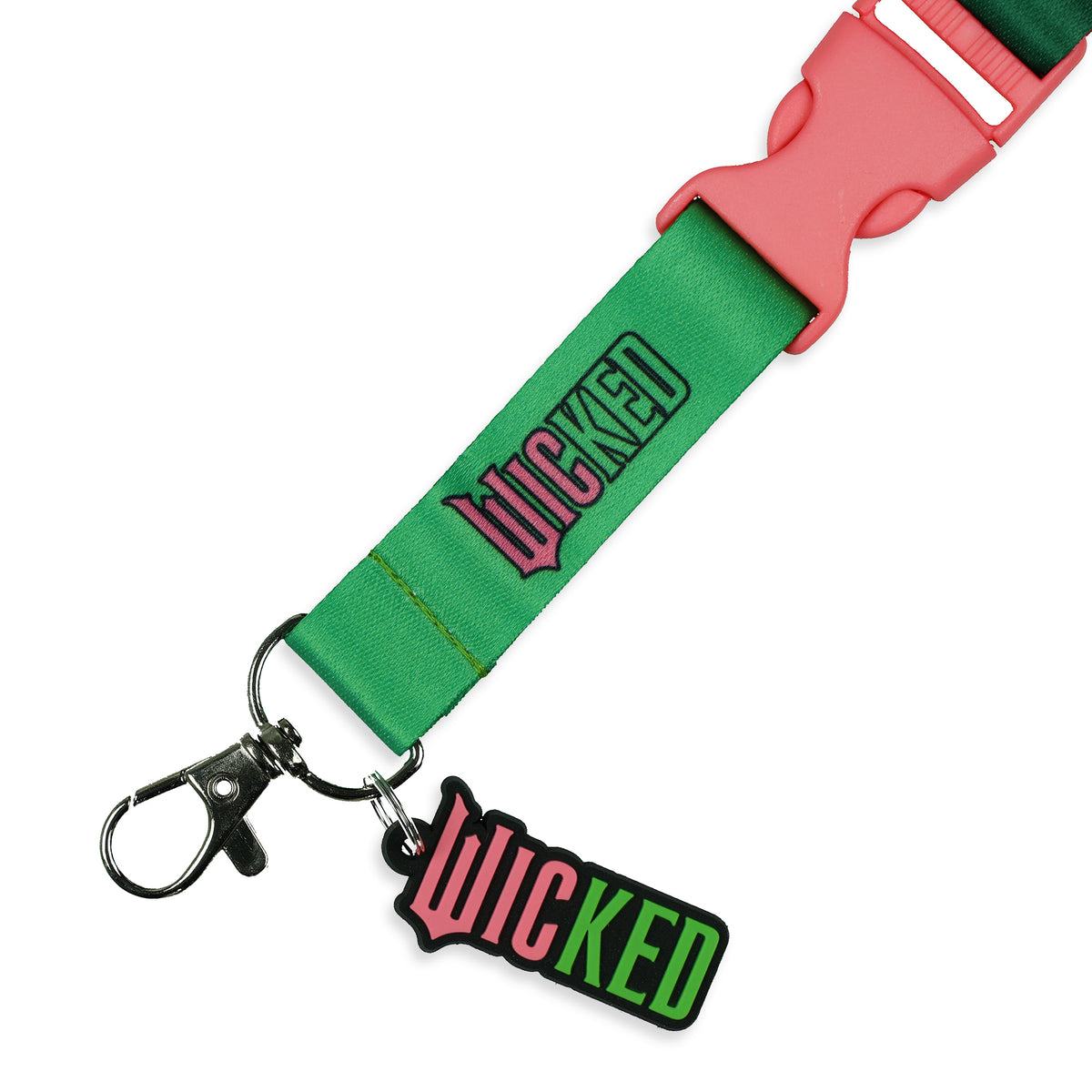 Wicked Brakeaway Lanyard Elphaba Glinda Badge ID Holder With 1 1/2" Charm