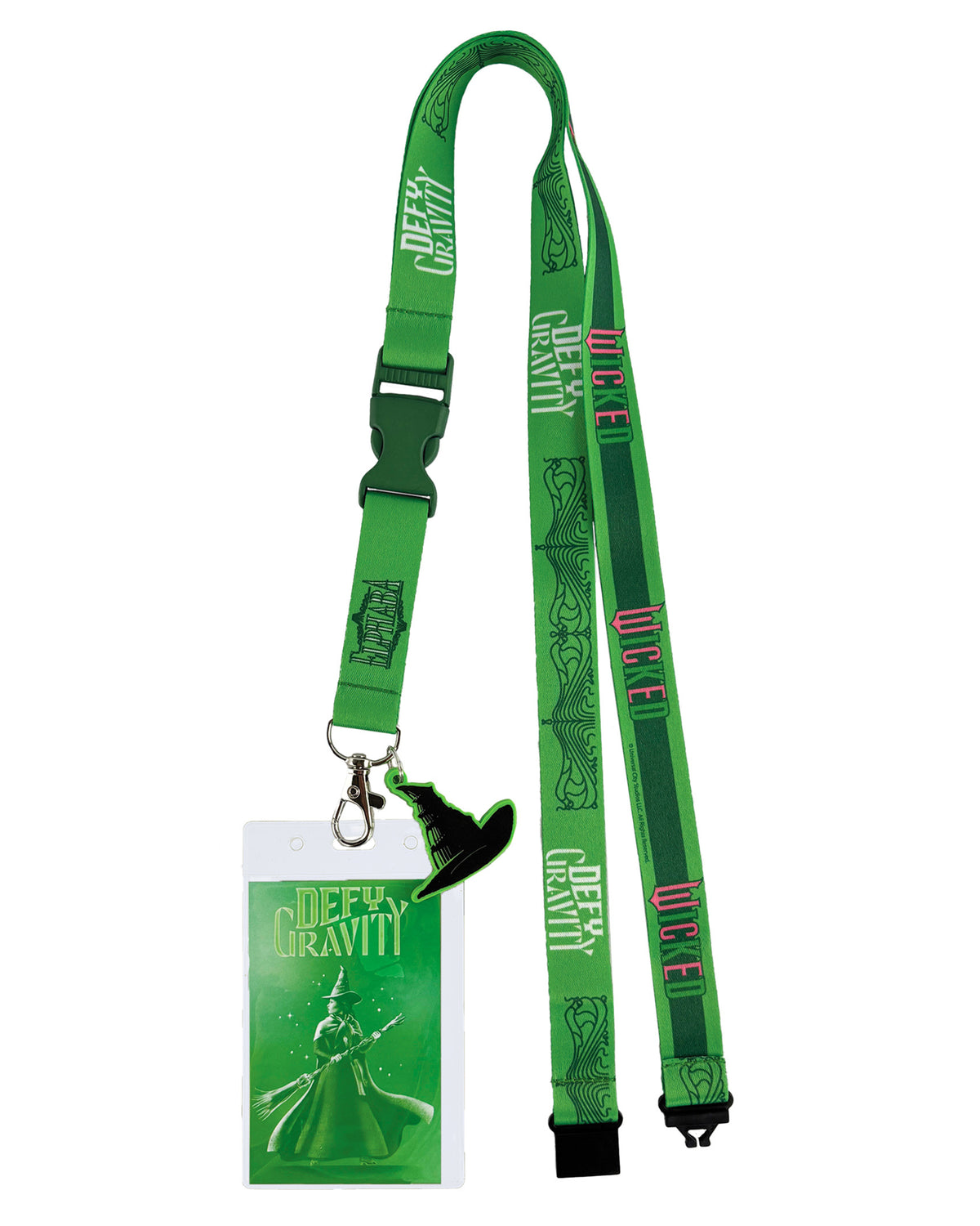 Wicked Breakaway Lanyard Elphaba Defy Gravity ID Holder With 2" Charm