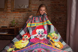 Killer Klowns From Outer Space Blanket Crazy House Design Fleece Lap Throw