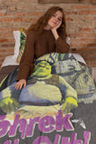 Shrek Blanket With Button Shrek It Out Fleece Throw 45 "X 60"