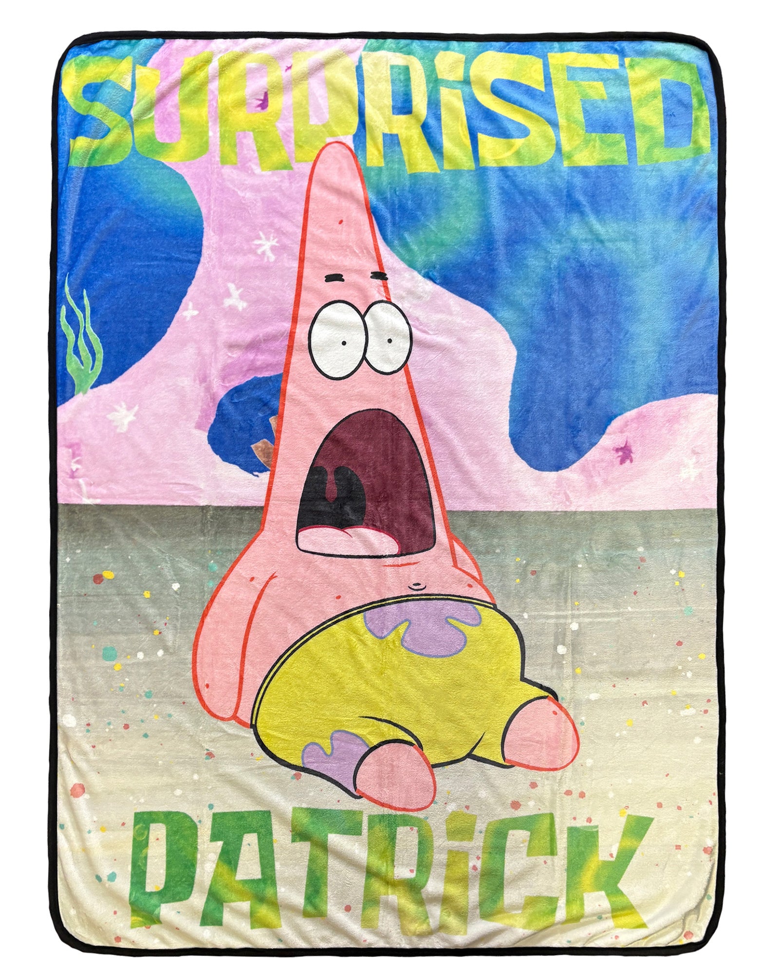 SpongeBob Squarepants Blanket Suprised Patrick Design Plush Fleece Lap Throw