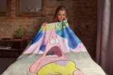 SpongeBob Squarepants Blanket Suprised Patrick Design Plush Fleece Lap Throw