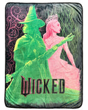 Wicked Blanket With Matching Button Elphaba and Galinda Throw 45" X 60"