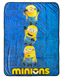 Minions Blanket With Matching Buttons Stuart Phil Dave Carl Throw 45"X 60"