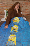 Minions Blanket With Matching Buttons Stuart Phil Dave Carl Throw 45"X 60"