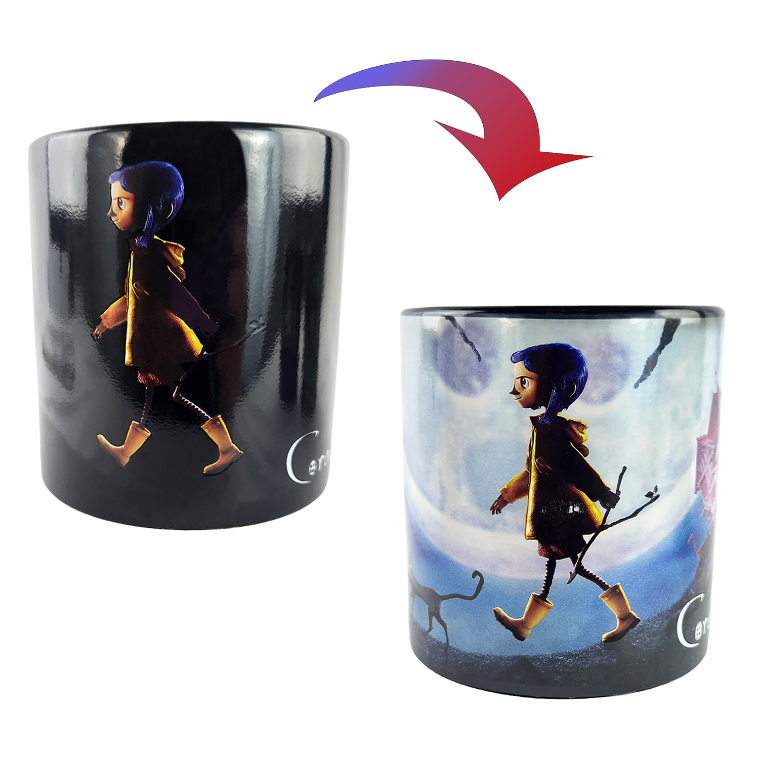 Coraline Mug Heat Reactive Color Changing 15 oz Tea Coffee Cup