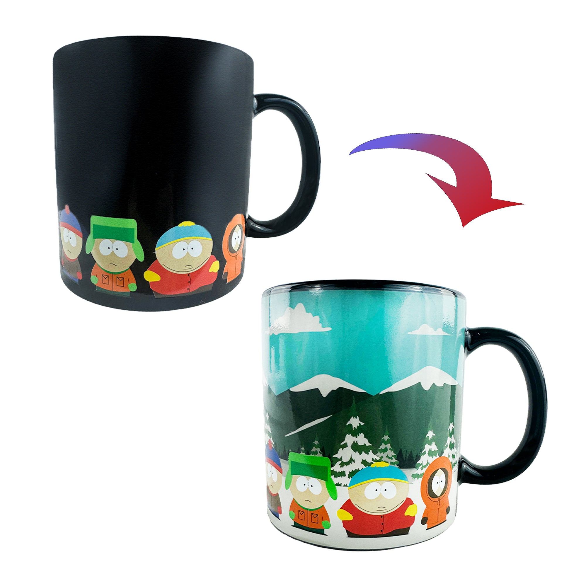 South Park Mug Character Winter Scene Color Changing 15 oz Heat Reactive Cup