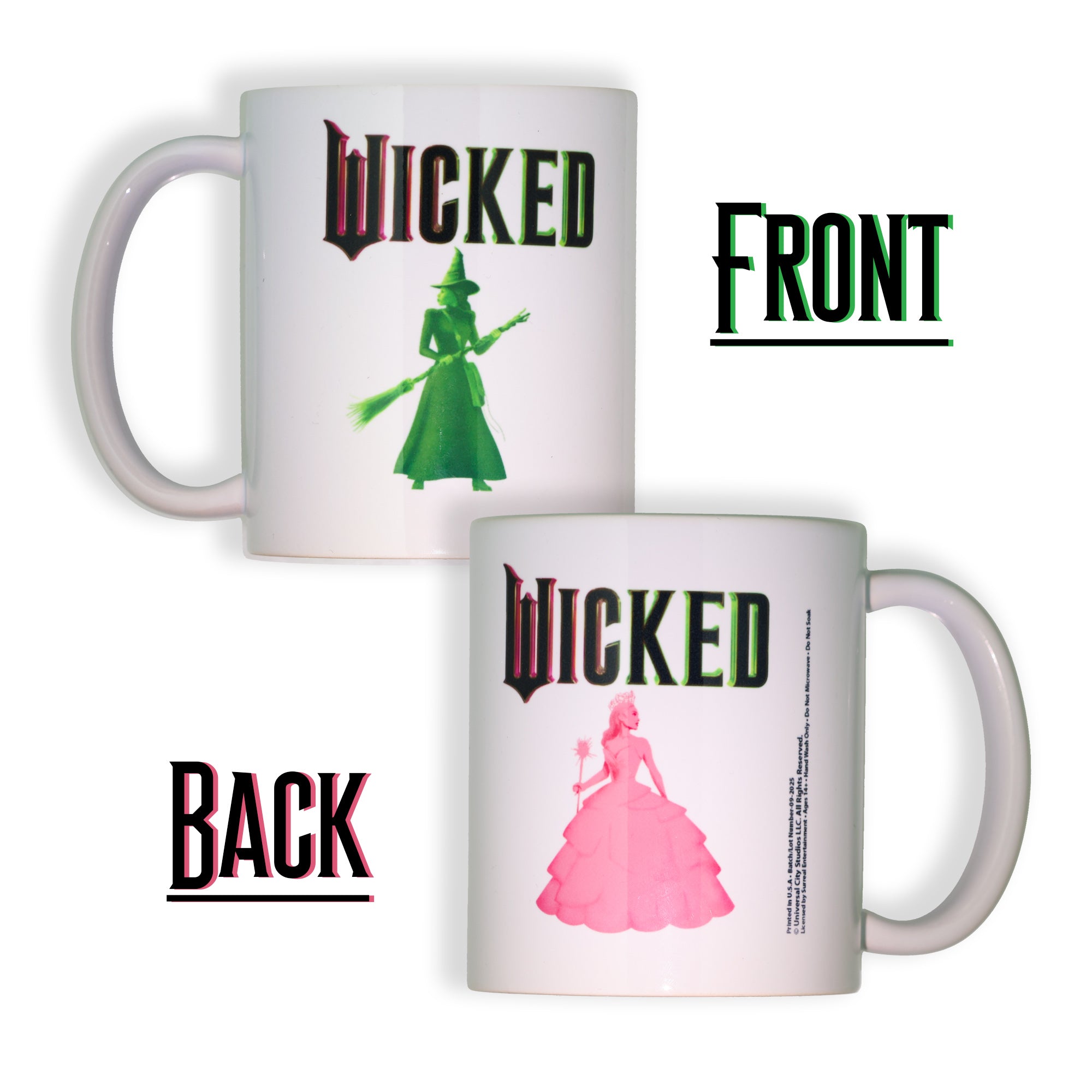 Wicked Glinda and Elphaba Logo Design 11oz Ceramic Coffee Mug