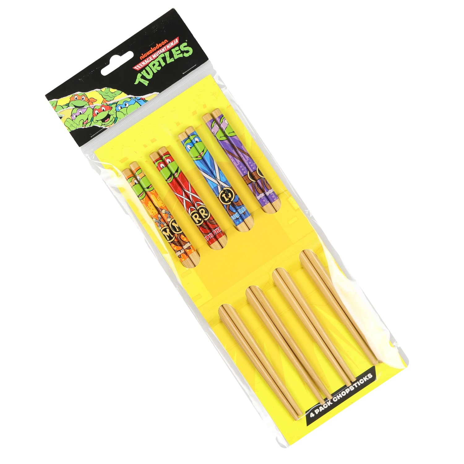 Teenage Mutant Ninja Turtles Chopsticks 4-Pair 9.5" TMNT Reusable Utensil Set