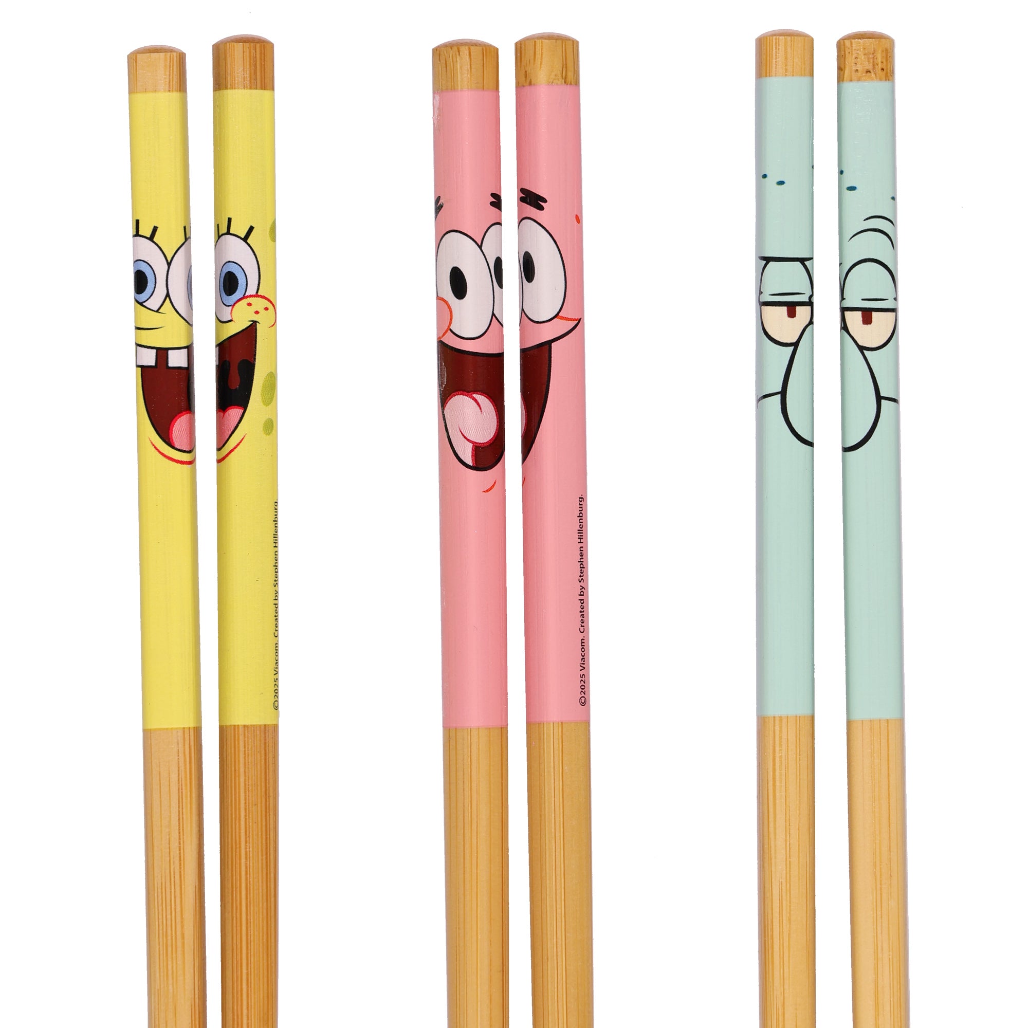 Nickelodeon SpongeBob SquarePants Chopsticks 6-Pair 9.5" Reusable Utensil Set