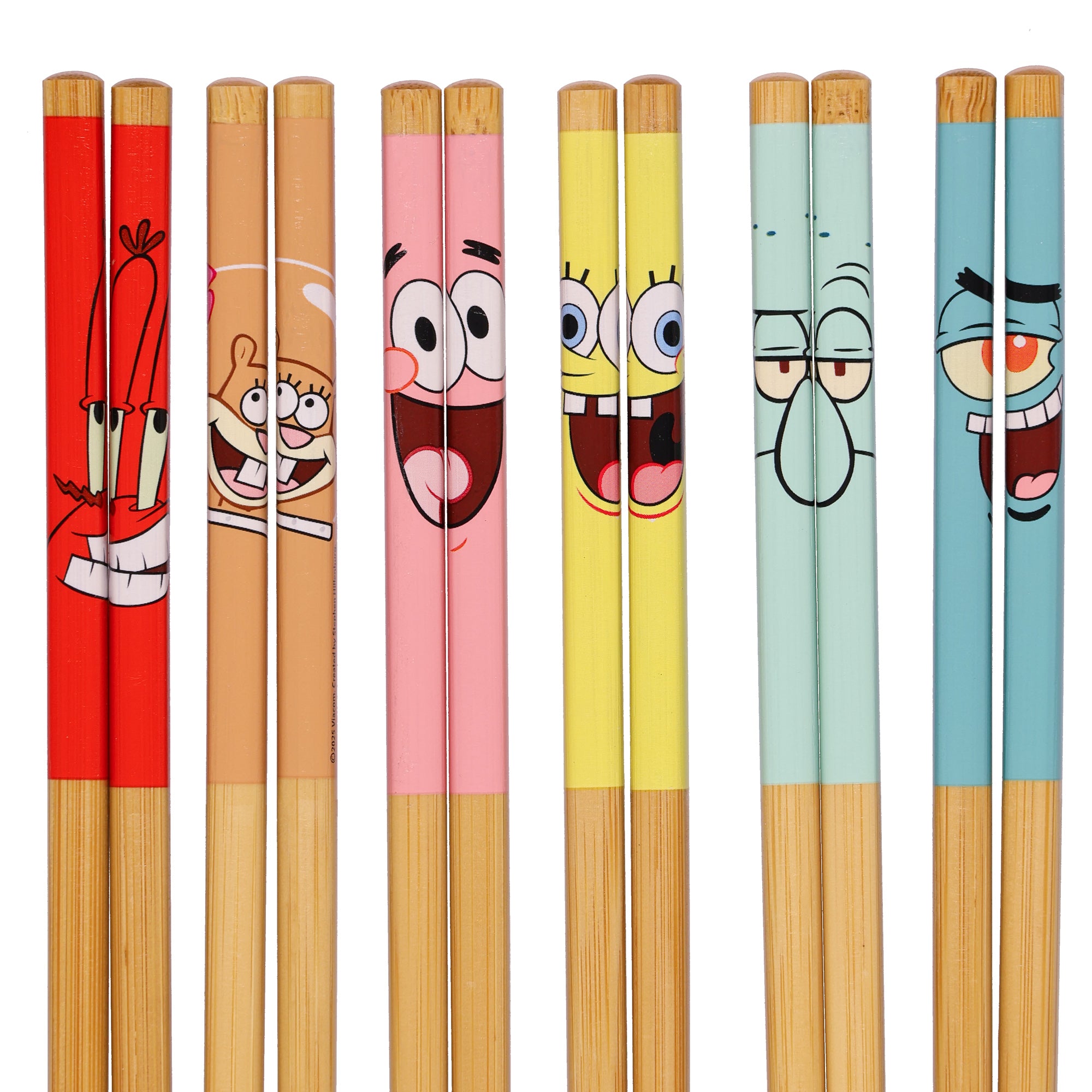 Nickelodeon SpongeBob SquarePants Chopsticks 6-Pair 9.5" Reusable Utensil Set
