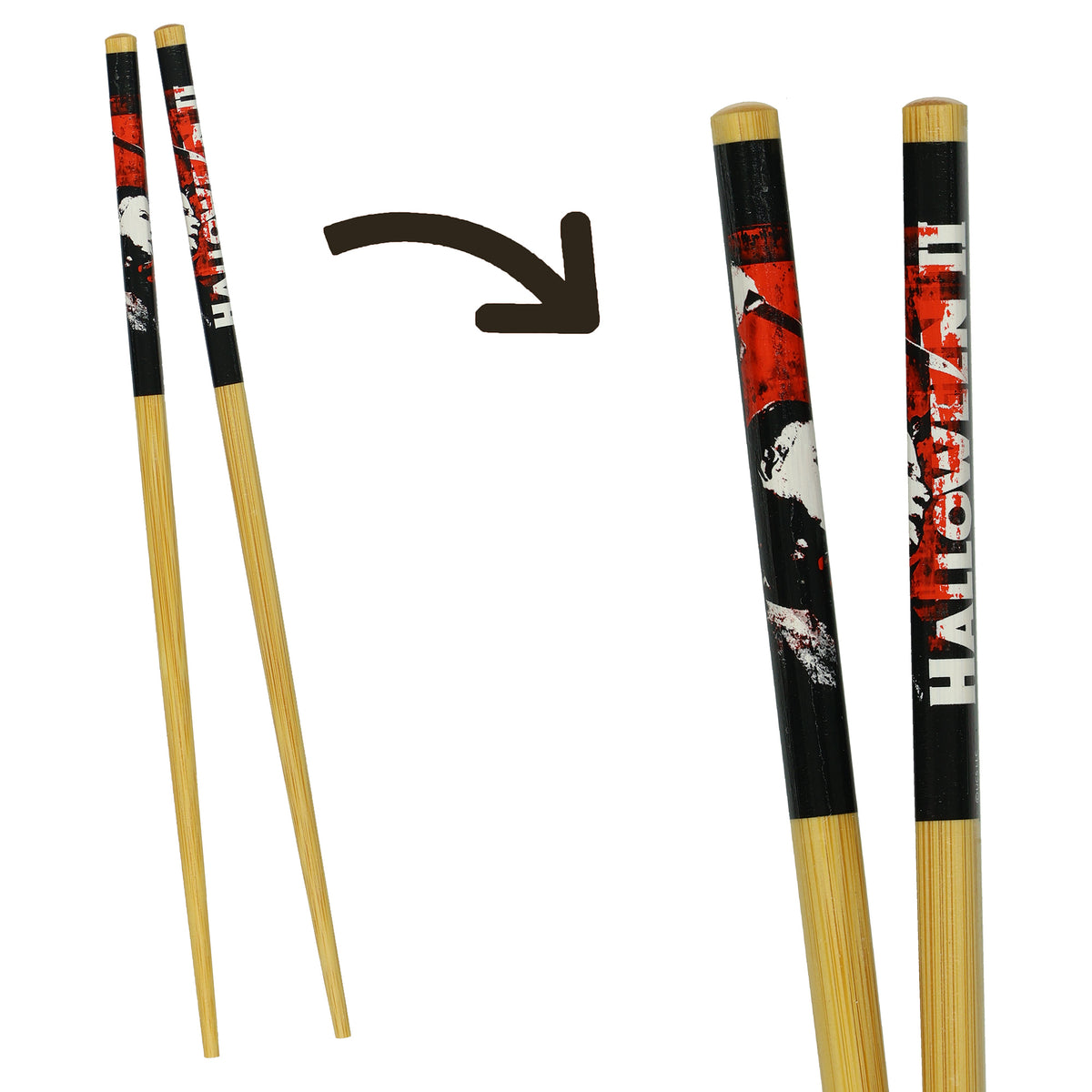 Halloween II Michael Myers Chopsticks 2-Pair 9.5" Reusable Bamboo Utensil Set