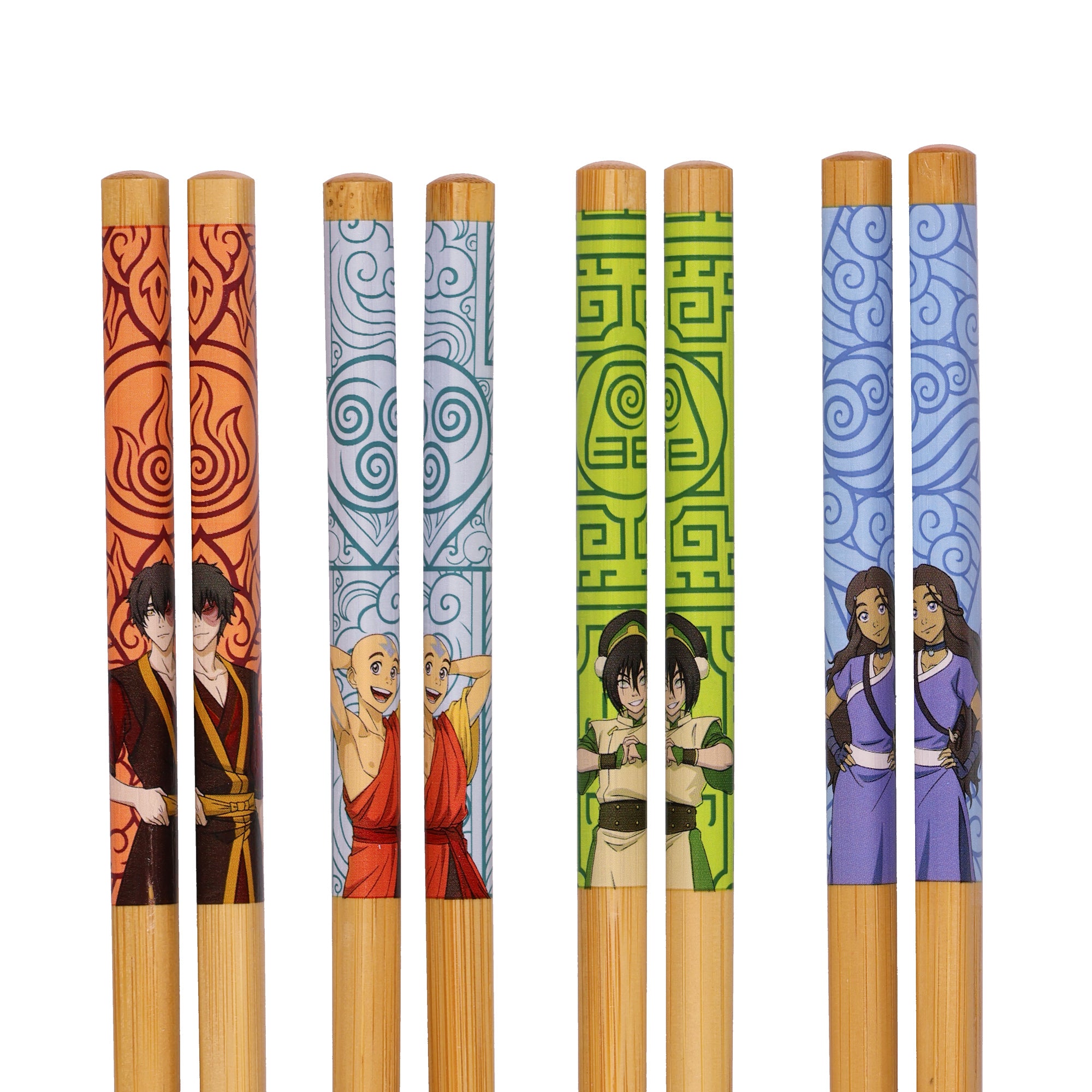 Nickelodeon Avatar: The Last Airbender Chopsticks 4-Pair 9.5" Reusable Utensil Set