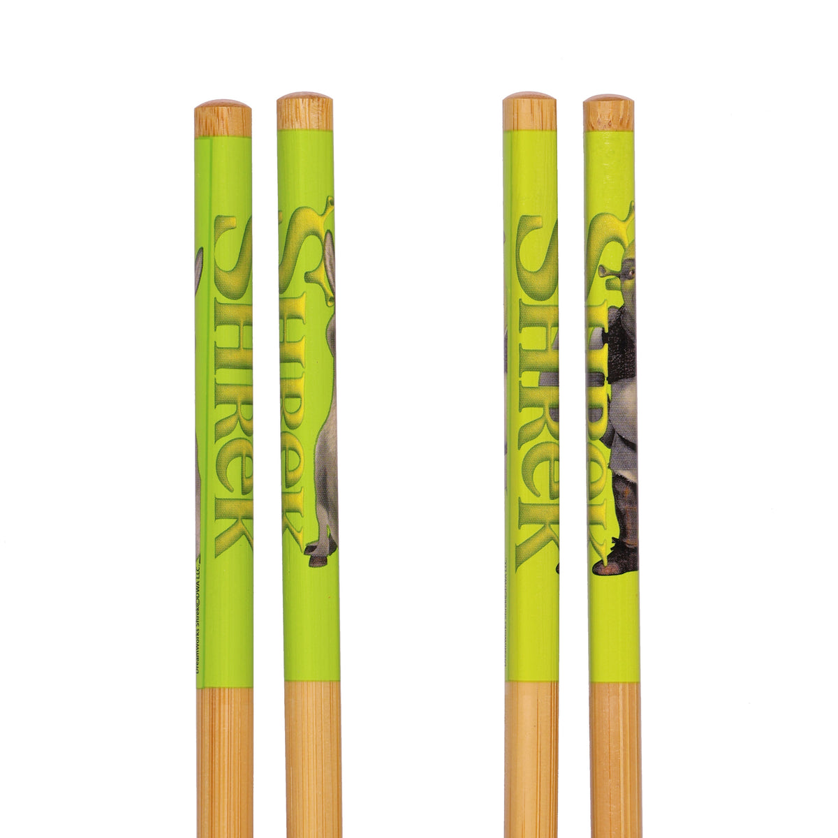 Shrek Chopsticks 2-Pair Set 9.5" Reusable Utensil Set with Character Designs