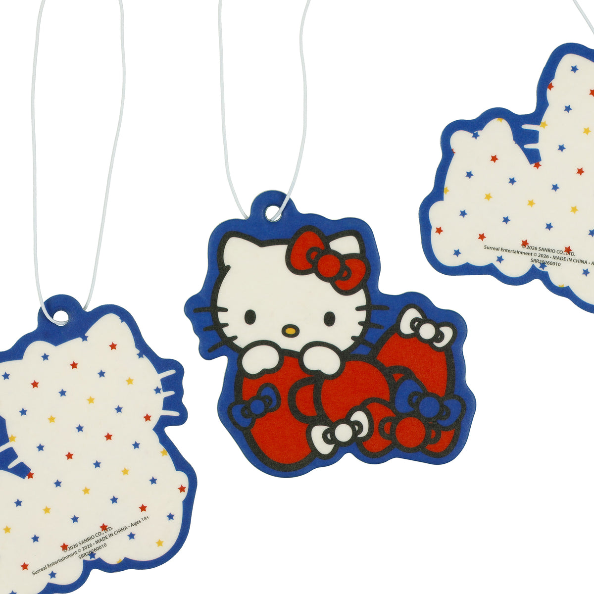 Sanrio Hello Kitty Car Air Fresheners Strawberry Scented, 3 Pack Hanging Set