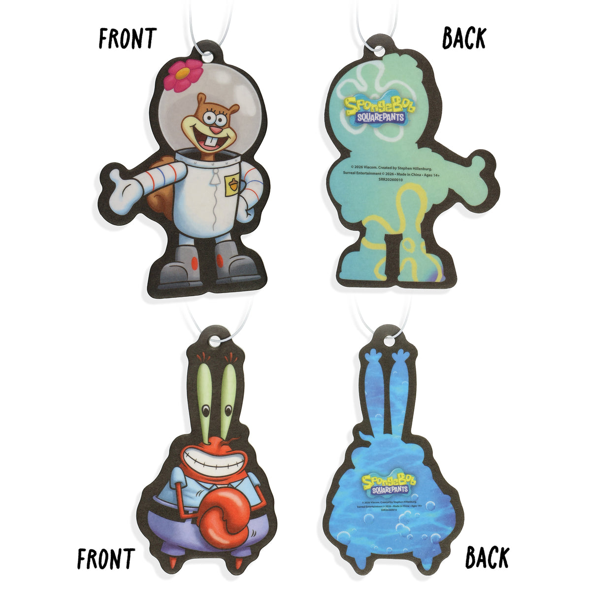 Nickelodeon SpongeBob SquarePants Car Air Fresheners Assorted Scents, 6 Pack Set