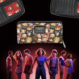 Loungefly Stranger Things Wallet Chibi Characters Soft Faux Leather Zip Around Wallet