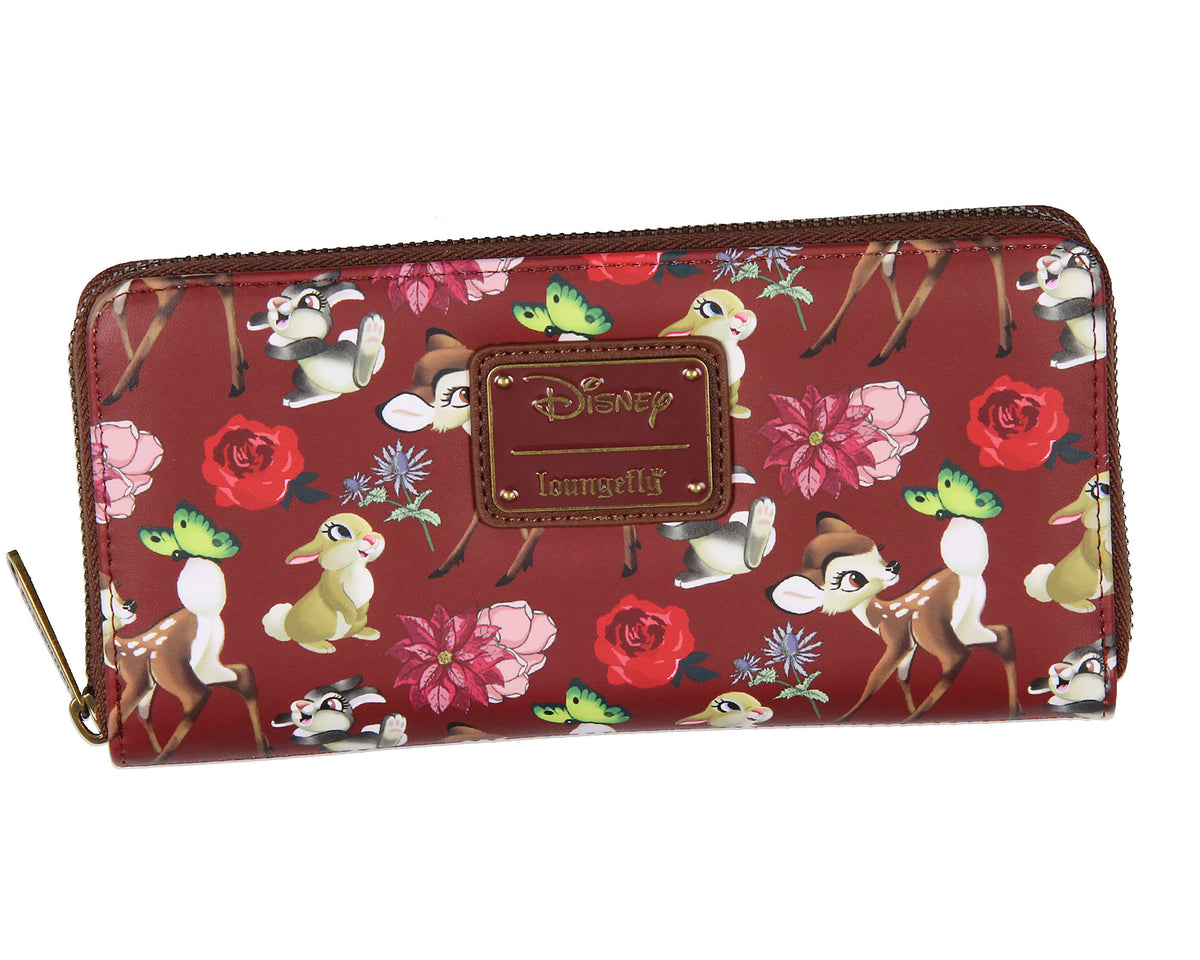 Loungefly Disney Bambi Allover Print Friends and Flowers Zip Around Wallet