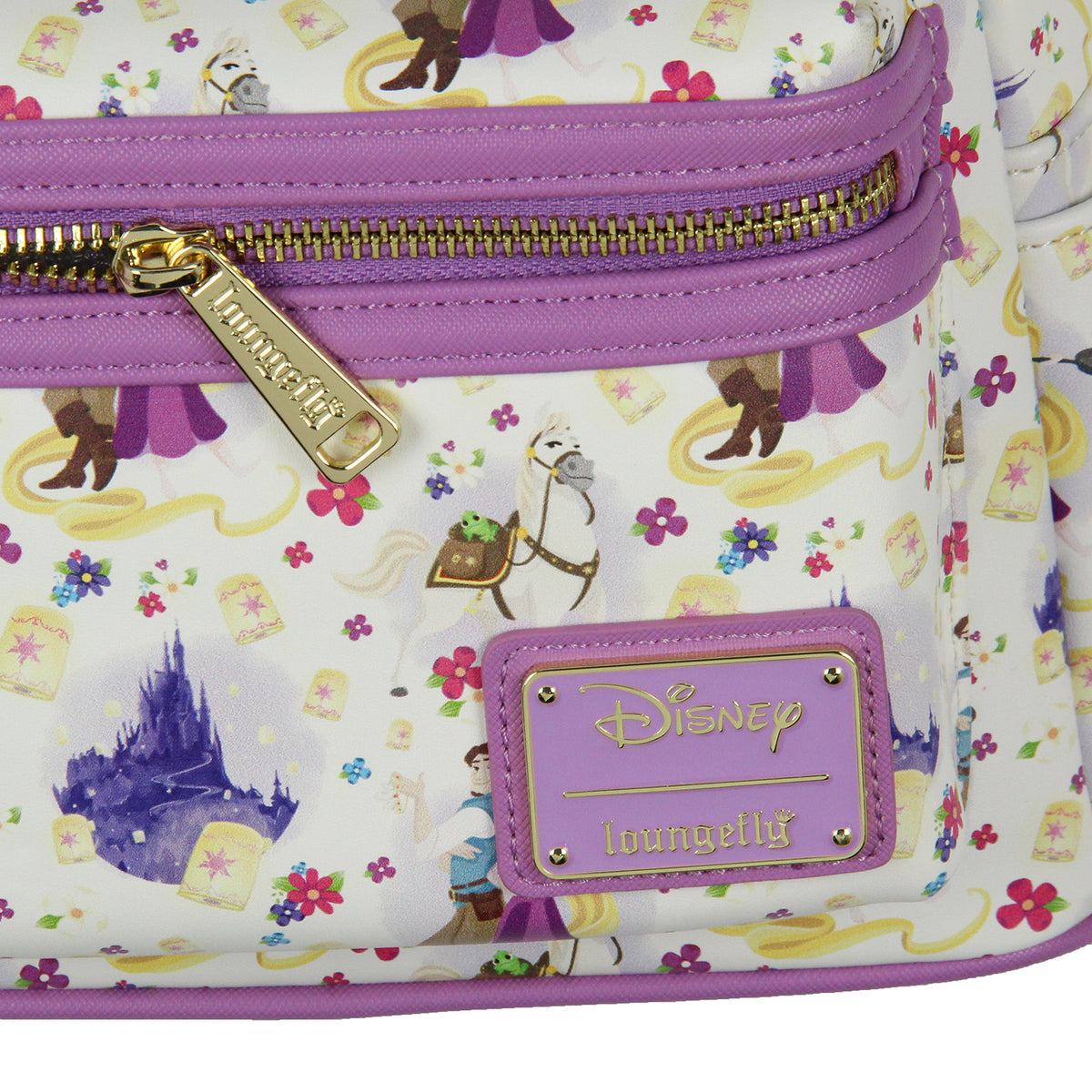 Loungefly Disney Tangled Rapunzel Flynn Ryder And Maximus Mini Backpack 11"