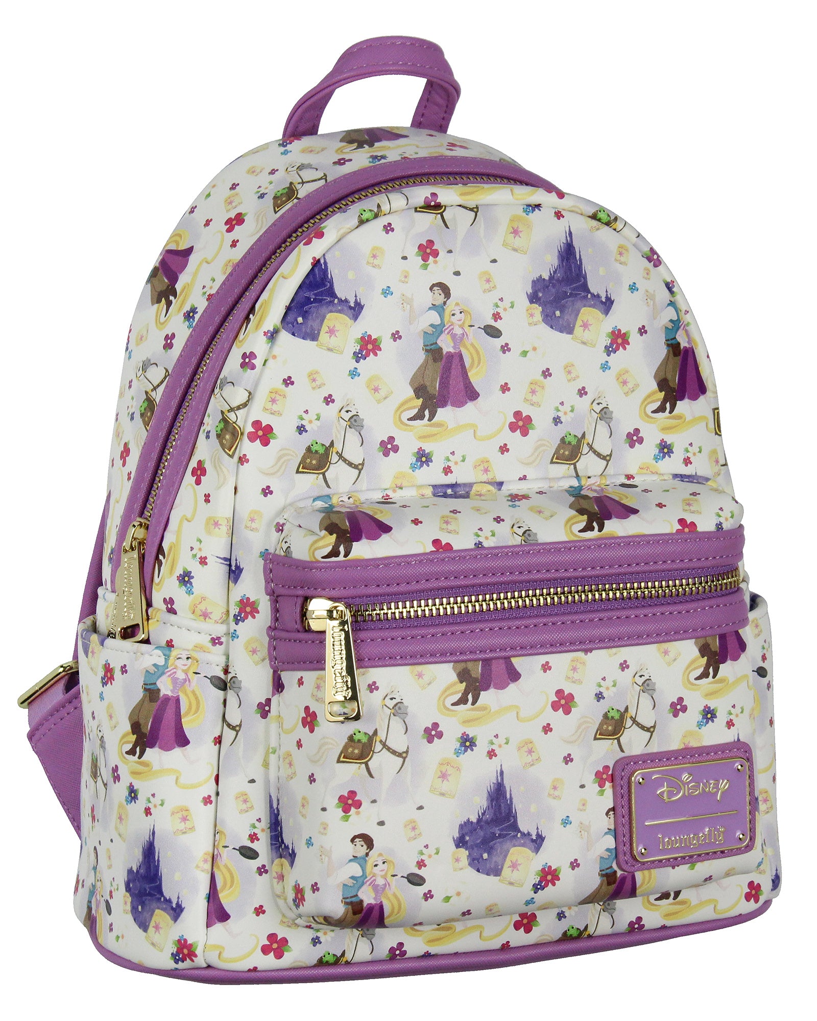 Loungefly Disney Tangled Rapunzel Flynn Ryder And Maximus Mini Backpack 11"