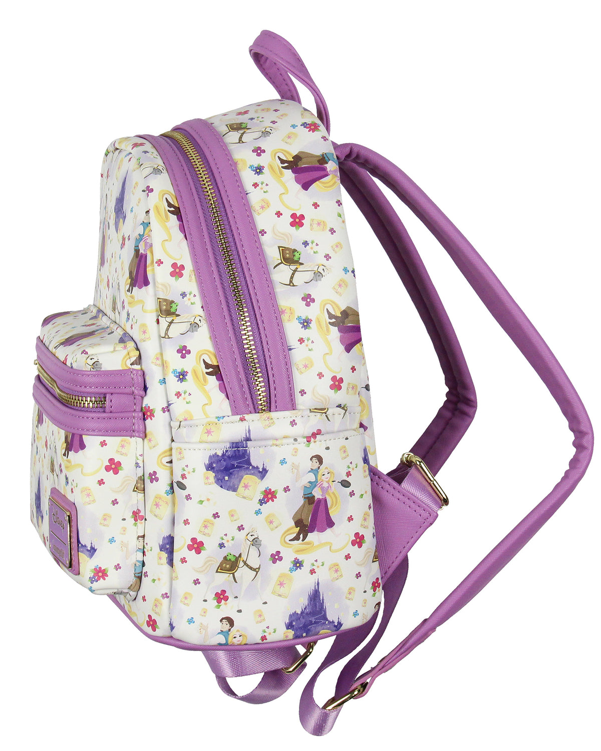 Loungefly Disney Tangled Rapunzel Flynn Ryder And Maximus Mini Backpack 11"