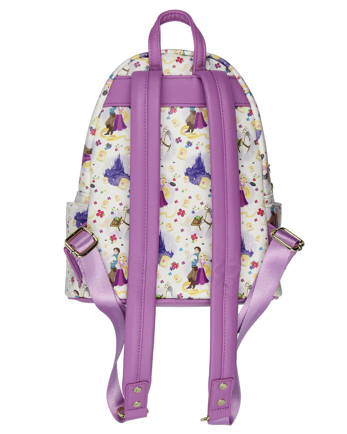 Loungefly Disney Tangled Rapunzel Flynn Ryder And Maximus Mini Backpack 11"