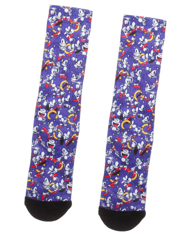 Sonic The Hedgehog Character Expressions Sublimated Crew Socks Mid-Calf