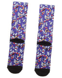 Sonic The Hedgehog Character Expressions Sublimated Crew Socks Mid-Calf